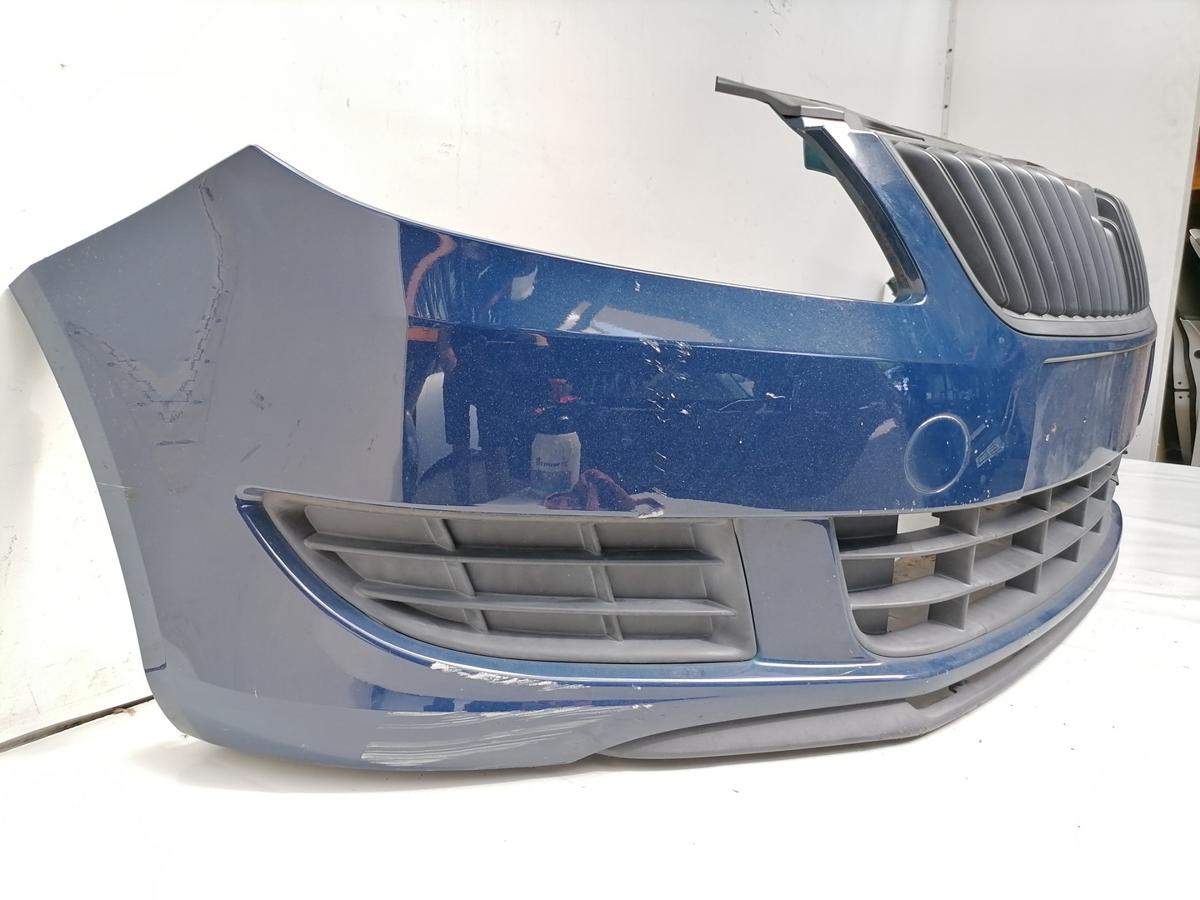 Skoda Fabia 2 5J original Sto&szlig;stange Stossf&auml;nger vorn 4711 Pacific Blue Facelift Bj.2010